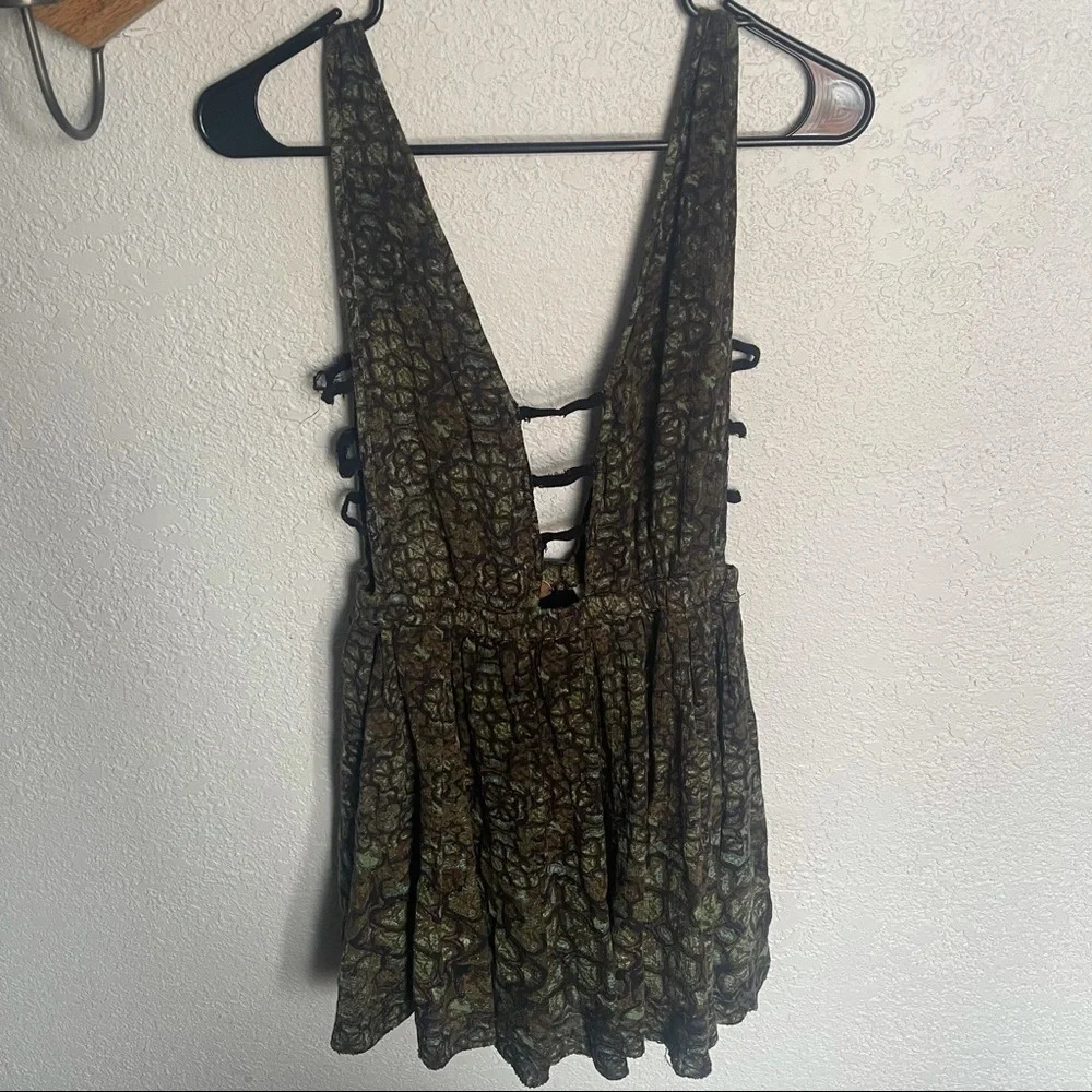 Free People One Plunging Cutout Mini Dress